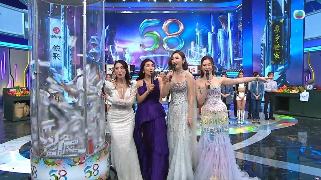 台慶抽獎環節氣氛依然熱鬧，但不少觀眾懷念麥美恩的身影。