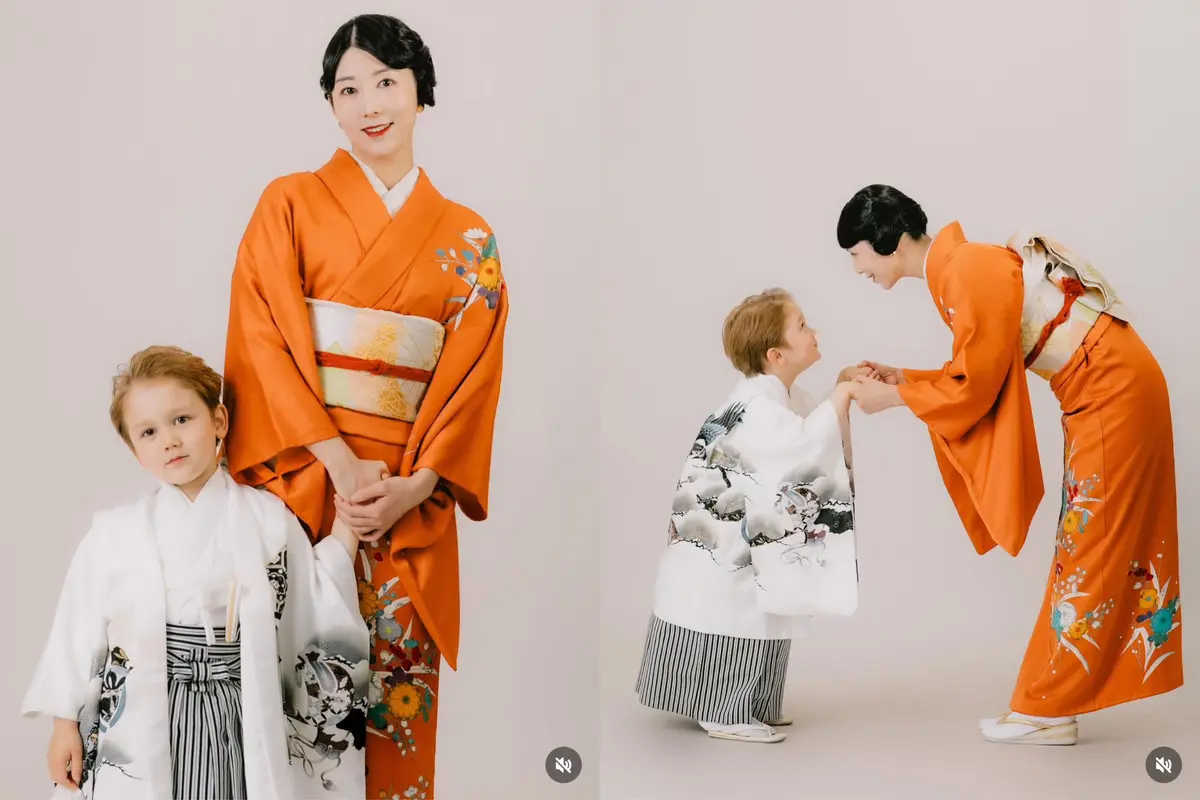 沙由里用753和服照回应质疑：自愿未婚妈妈守护儿子幸福的方式