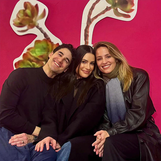Lea Michele, Dianna Agron and Darren Criss Reunite