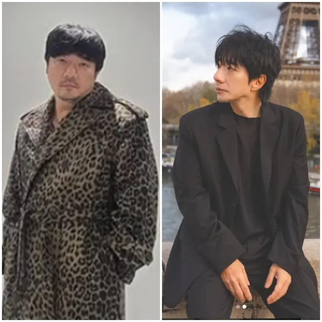 裴起成减肥前后对比照片,左侧为过去圆润形象,右侧为瘦身后的西装帅气照