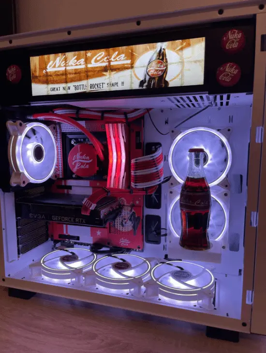 Candyshell Pc 辐射硬核玩家自制核子可乐主题PC:机箱内置真·快乐水,细节拉满
