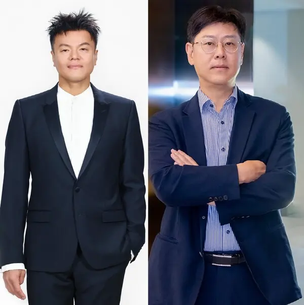 入选2026 Billboard Power 100的JYP娱乐创始人朴振英与CEO郑旭合影,彰显K-pop全球影响力