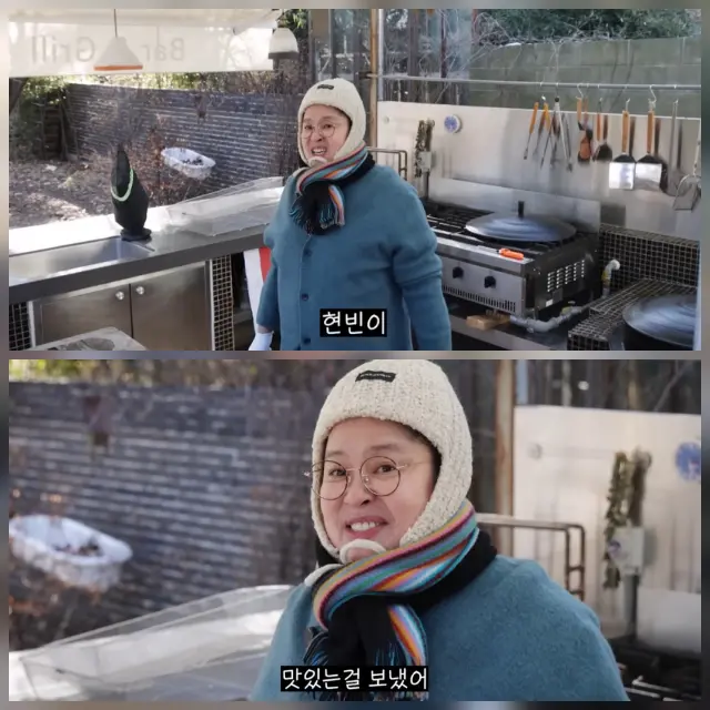 李英子品尝孙艺珍同款年糕汤后露出满足表情