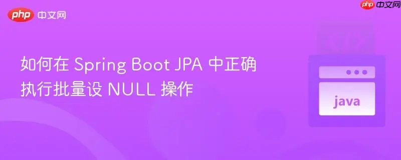Spring Boot JPA 使用 @Query 批量设为 NULL 的正确姿势与避坑指南