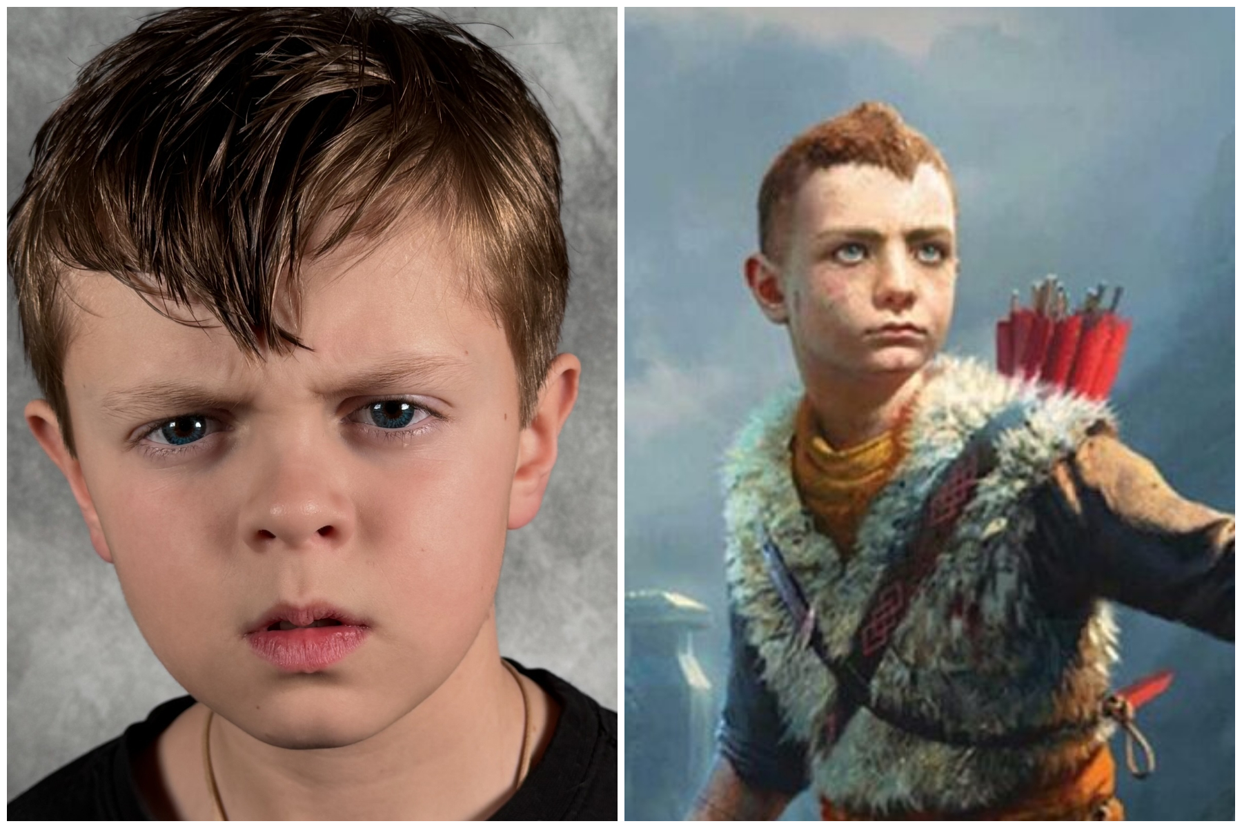 剧版战神阿特柔斯选角Callum Vinson与奎托斯扮演者Ryan Hurst