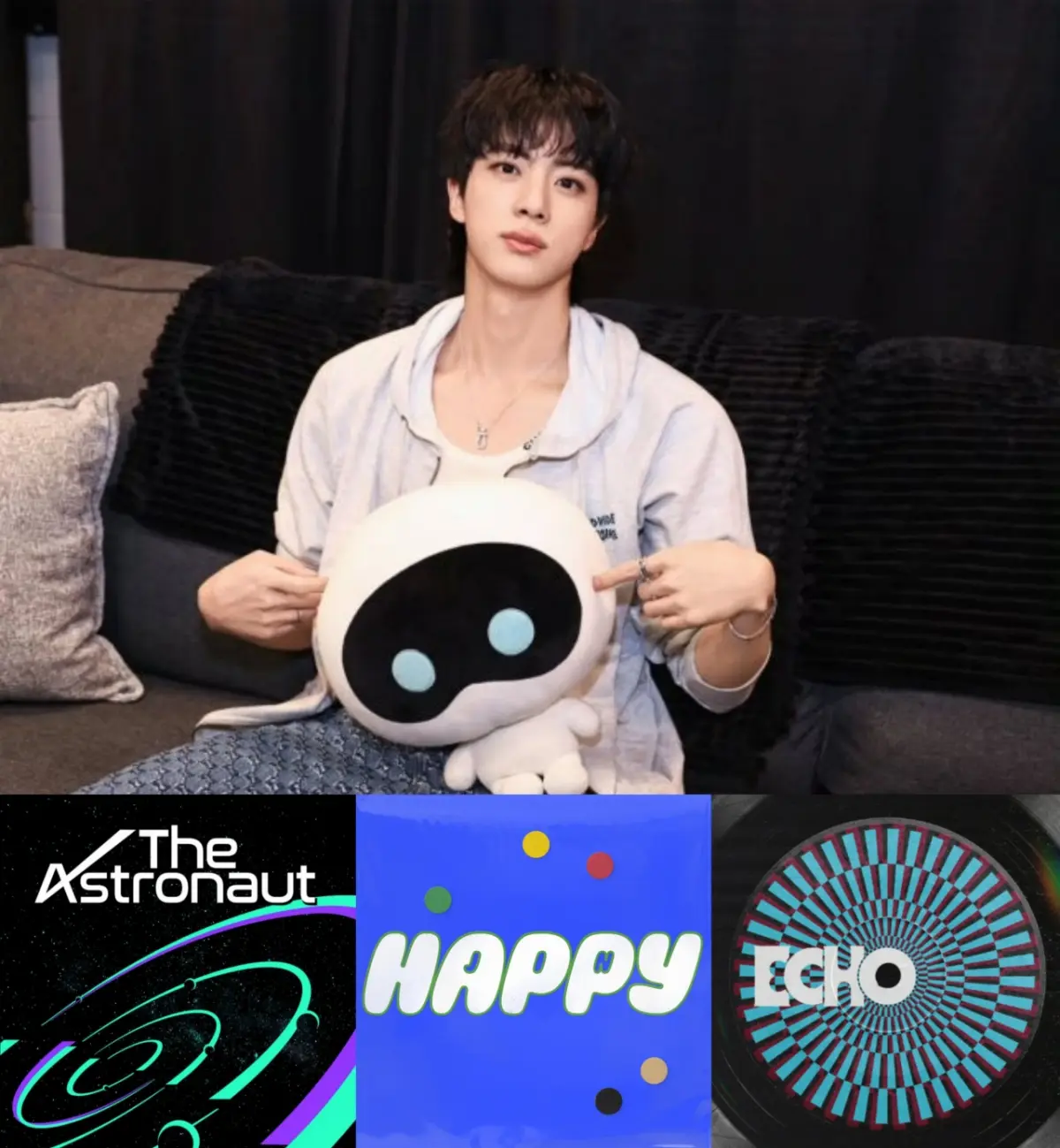 Jin个人专辑The Astronaut、HAPPY、ECHO的实体封面及认证成就汇总