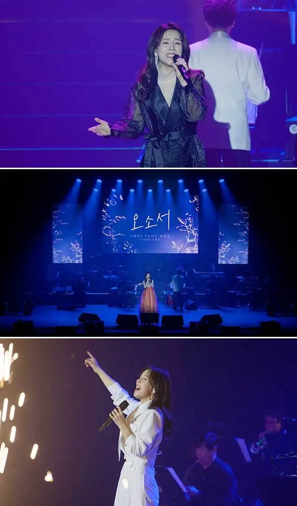 崔妍华在出道16年首场单独演唱会上深情演唱,现场气氛感人