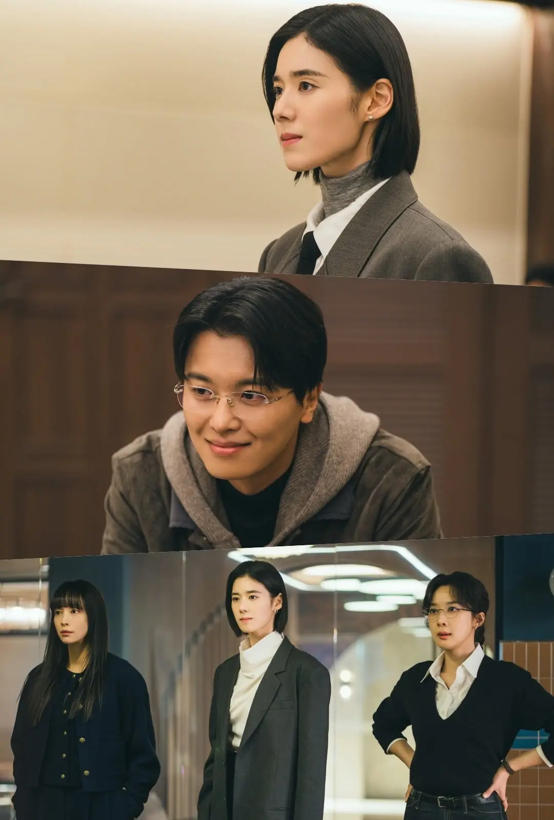 Honor她们的法庭郑恩彩饰演的姜辛在陷入沉思的剧照