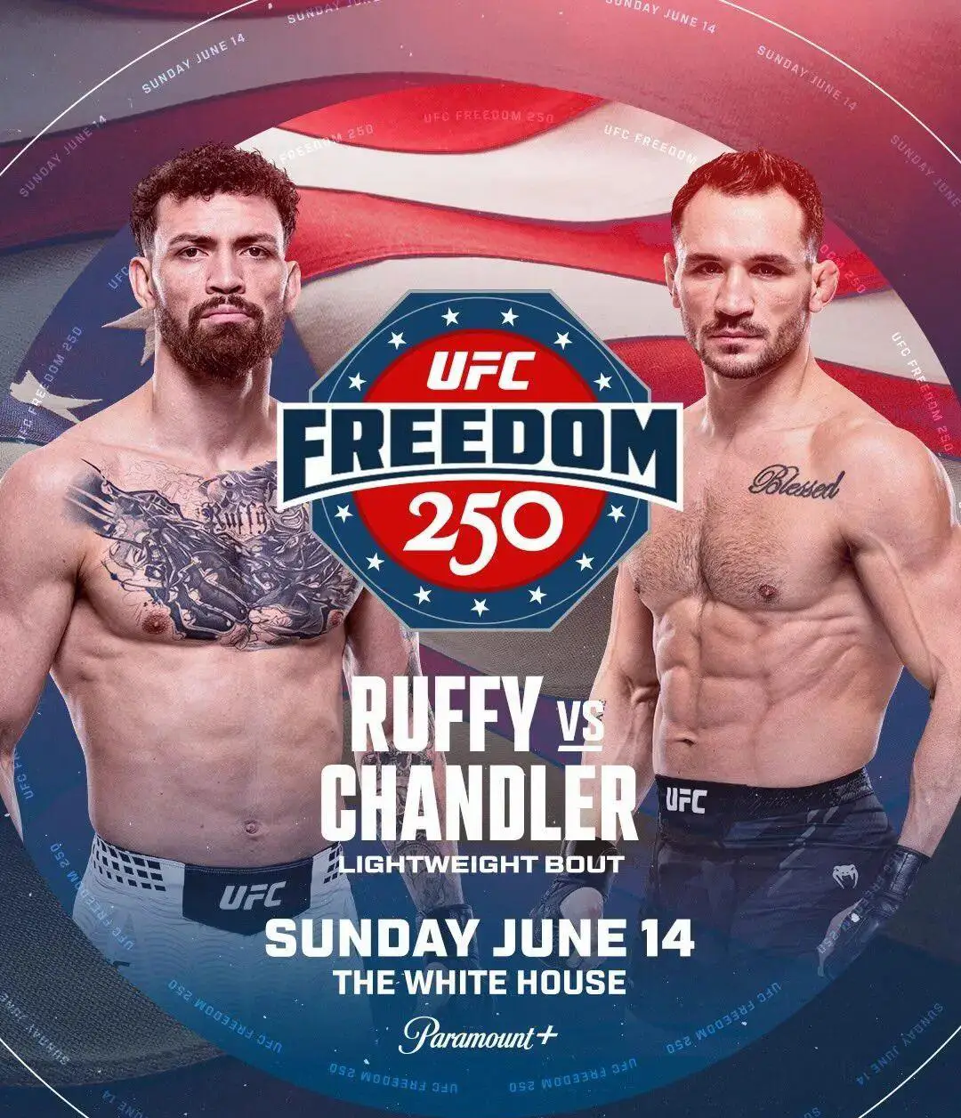 UFC白宫赛“自由250”官方战报：托普里亚VS盖奇，佩雷拉挑战三冠王