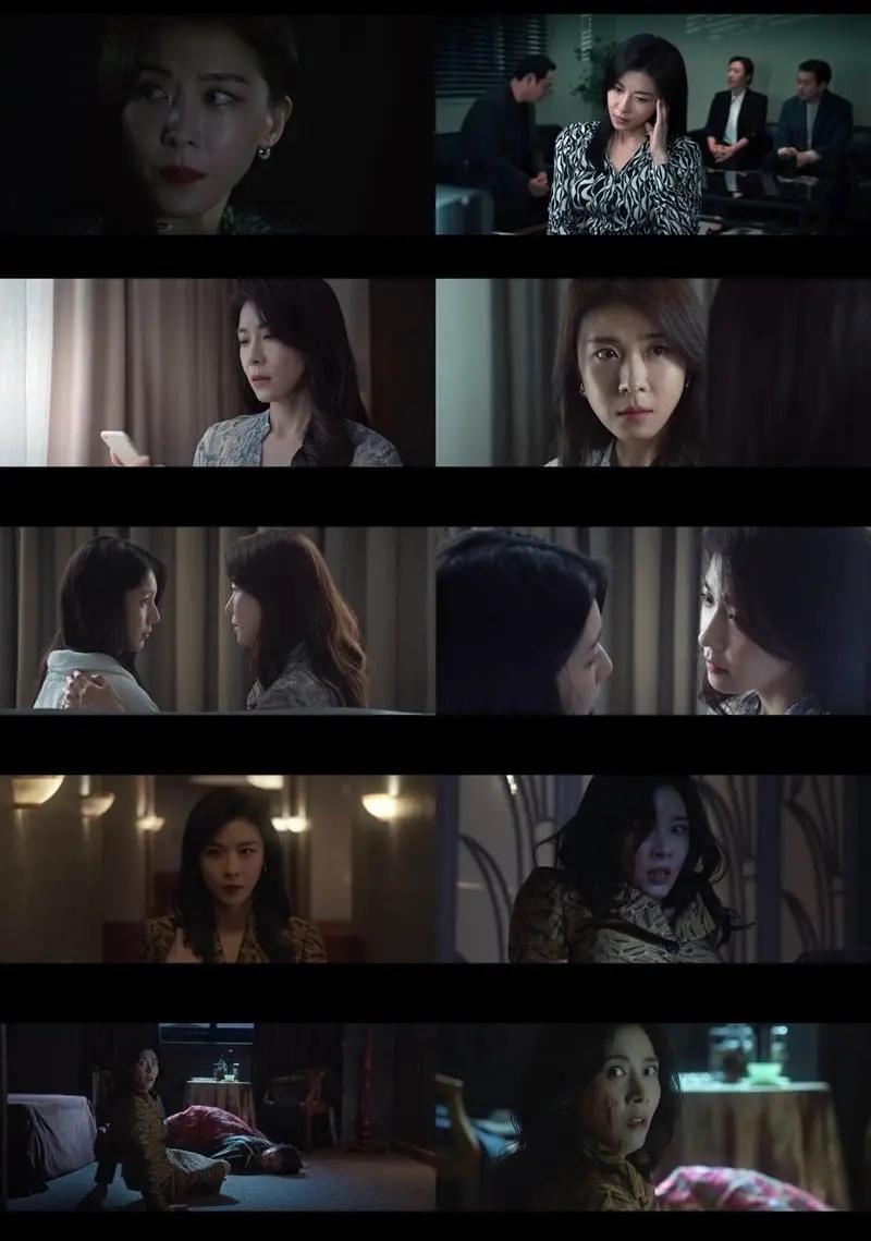韩剧《Climax》中秋尚雅与策划人吴光宰对峙的紧张场面