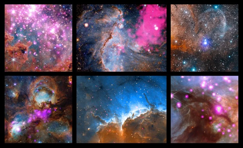 NASA多波段星云图像揭秘恒星孕育场| 宇宙空间的春日绽放
