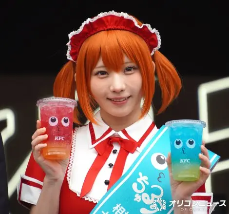 KFC 次世代モデル店舗 相模原大野台店オープニングセレモニー&新商品『ゼリードリンク』発表会に登場したえなこ (C)ORICON NewS inc.