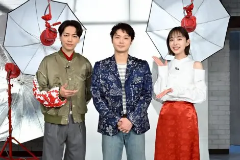 『おしゃれクリップ』に出演する(左から)山崎育三郎、磯村勇斗、井桁弘恵(C)日本テレビ
