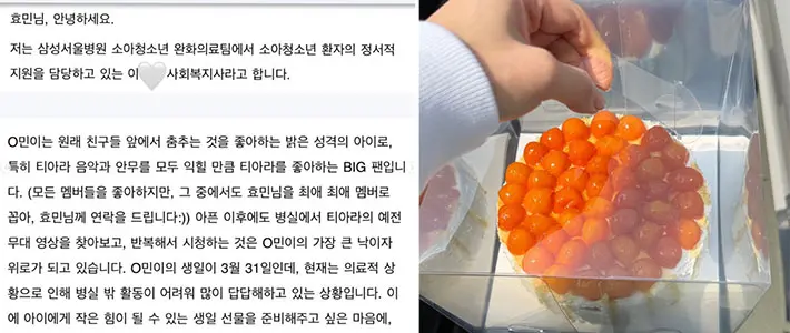 孝敏为患病粉丝亲手烘焙的精致金橘生日蛋糕特写