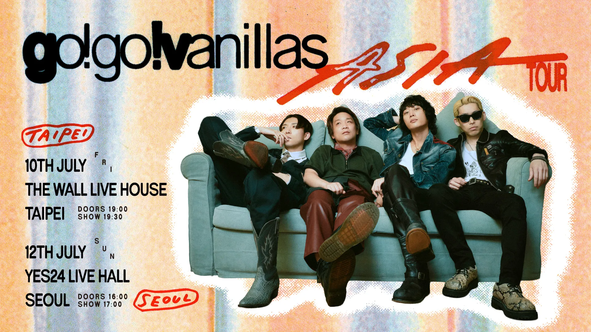 go!go!vanillas首次亚洲巡回台北The Wall专场预告