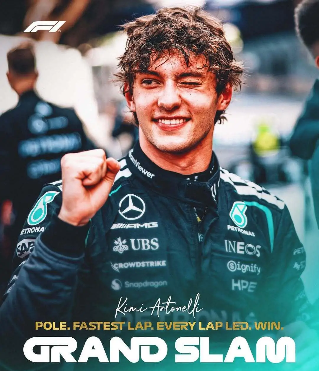 原创 19岁安东内利改写F1历史!五连冠积分优势巨大,少年英雄崛起