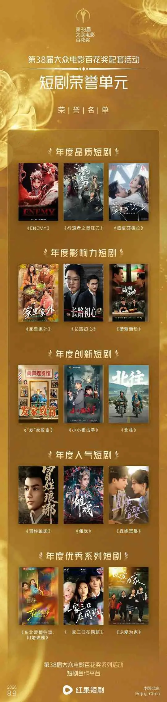 8月短剧行业资讯:百花奖揭晓15部精品,揭秘爆款短剧密码
